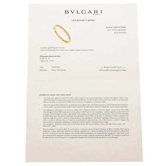 BVLGARI B.zero1 bracelet diamond size M bracelet - Picture 12 of 12